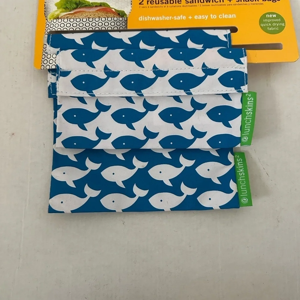 Blue Whale Reusable Snack Bags set of 2
